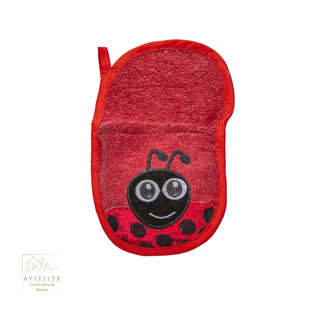 Kids Bath Sponge Set Eco Friendly Baby Body Cleaning Glove Turkish Silk Exfoliating Scrubber Bamboo Morocco Kessa Custom Logo