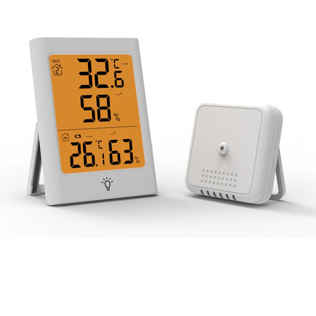 Digital Wireless Hygrometer Indoor Outdoor Thermometer Humidity Monitor with Temperature Gauge Meter