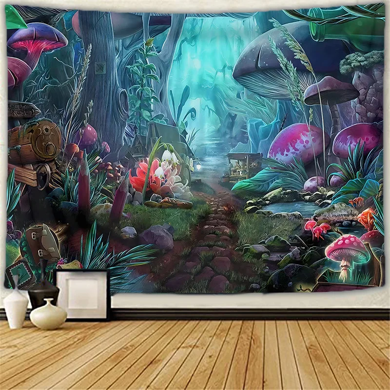 Оптовая продажа Тканый гобелен на заказ одеяло хлопковый настенный подвесной