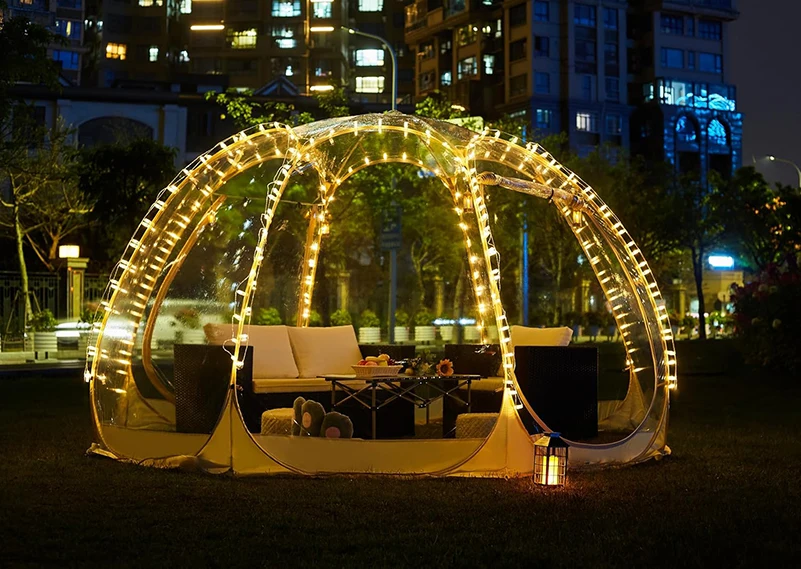 Pop Bubble Transparent Camping Tent Instant Weatherproof & Cold Proof Outdoor Shelter Portable Courtyard Gazebos