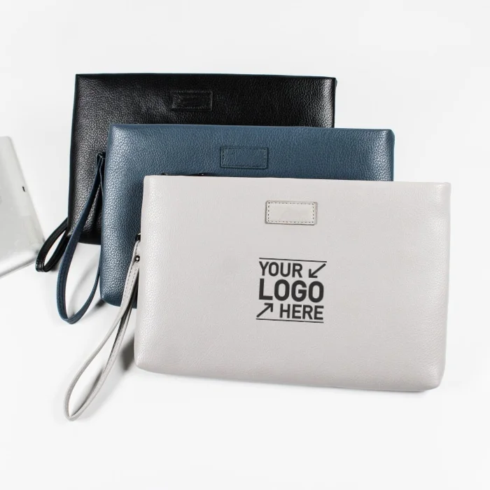 Portable Briefcase Document Paper Organizer Mobile Phone Bag Men Long Wallets Business Coin Purse Male Handbags Zipper Clutch