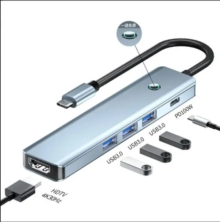 5-в-1 USB многопортовый расширитель 3 0 концентратор Type-C SD TF PD зарядка OTG для ноутбука