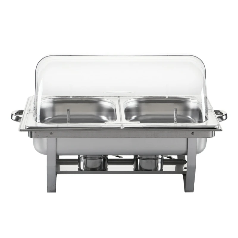 Высококачественный буфетный подогреватель еды из нержавеющей стали большая прозрачная круглая тарелка для подогрева