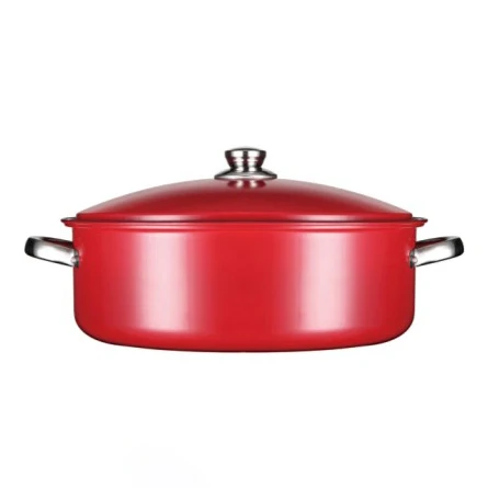 Red Black Color Heat-resistant Coating  Carbon Steel Oval Fish Roasters with Rack