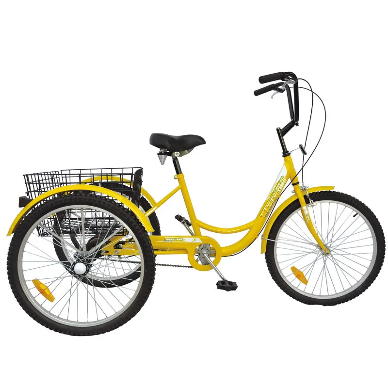wholesale price three trike bike adult tricycle/used adult tricycle sale/ foot powered adult tricycle with rear basket for Sale