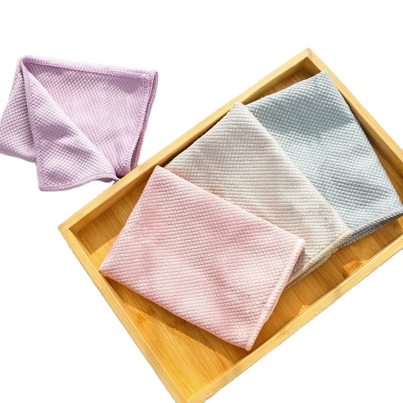 small size  Kitchen Anti-grease Wiping Rags Efficient  quick drying Fish Scale Cloth Cleaning