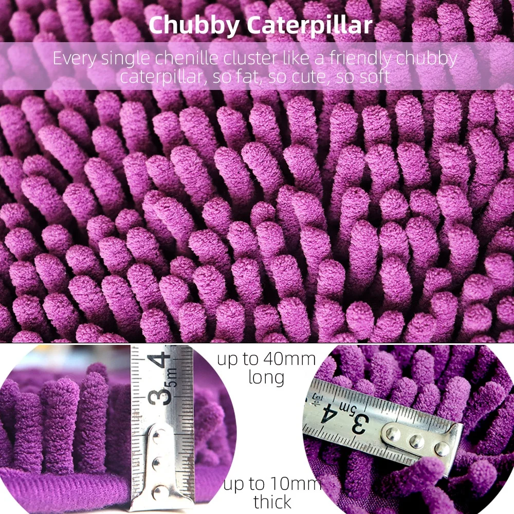 Yinzam Luxury Chenille Bathroom Mat Rug with Super Water Absorbent Anti Slip for Entrance Doormat Microfiber Shaggy Kitchen Rugs