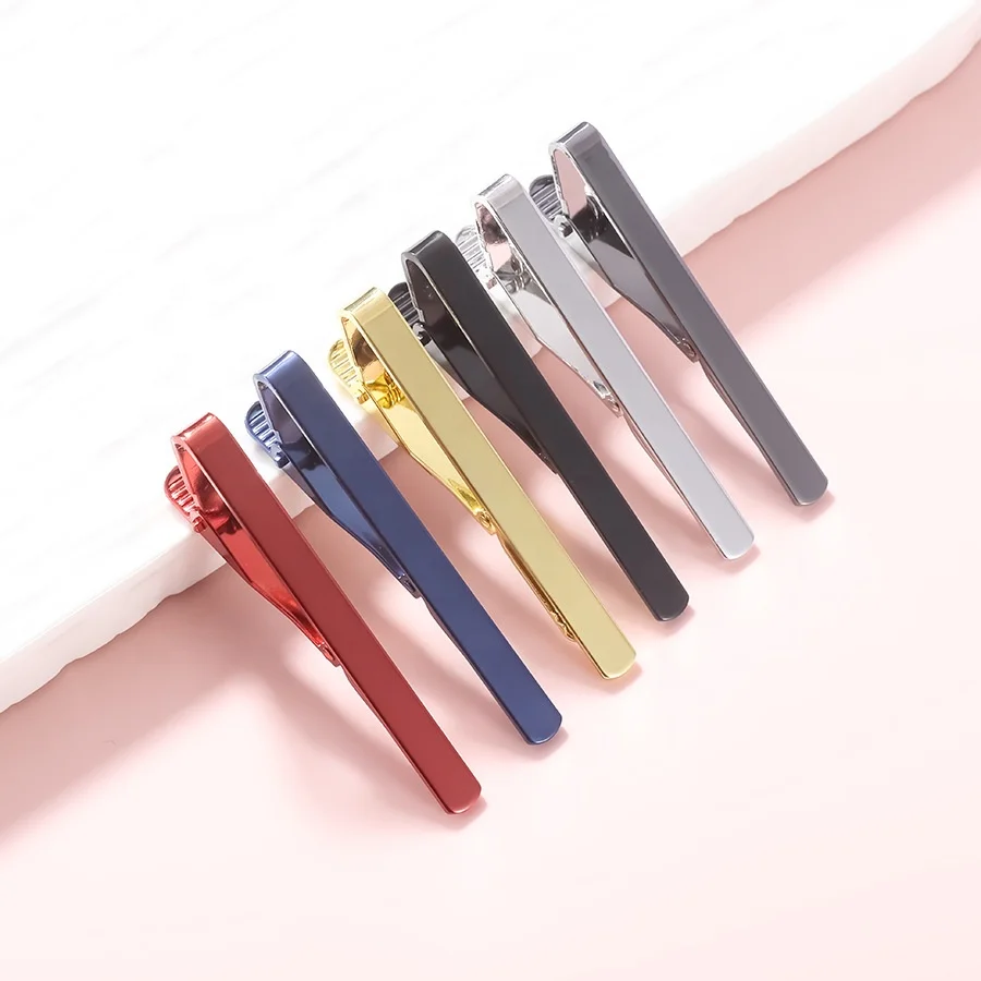 Cheap and best sale Individually packaged simple and elegant gold tie pin tie bars brass blank tie clips