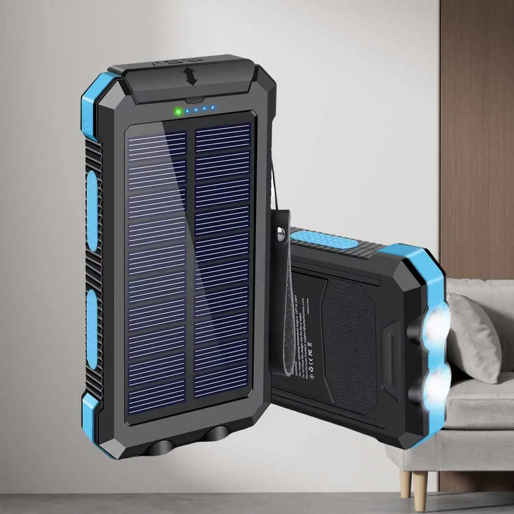 OSWELL Waterproof Solar Power Bank 30000mAh Hand Crank Emergency Solar Charger Powerbank for  hits , earthquake