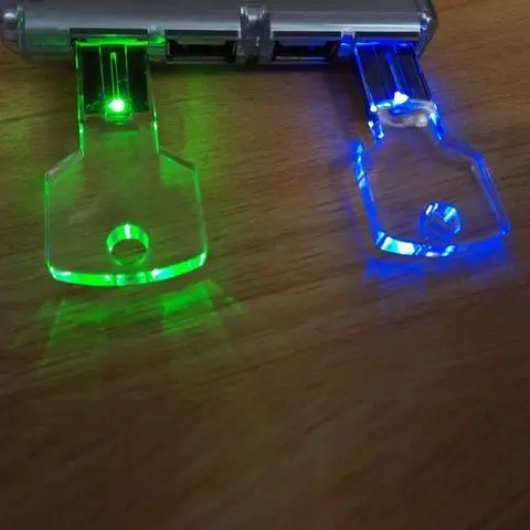 Customize logo Key shape Free storage of data Transparent LED light 32gb 64gb USB 2.0 flash Memory Stick Thumb Drive