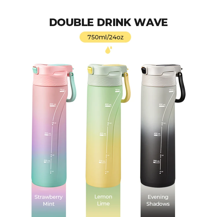 new design eco wholesale custom printed logo unique yellow tritan plastic adults drinking water bottles with straw for women