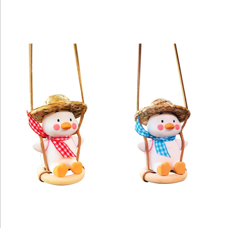 Car pendant swing duck net red rearview mirror pendant decoration pendant lovely car perfume duck aroma car hang