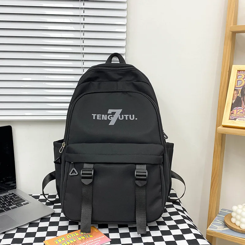 Cross-Border Large Capacity Junior High School Student Backpack Simple Leisure Design Hundred Traveling Computer Students