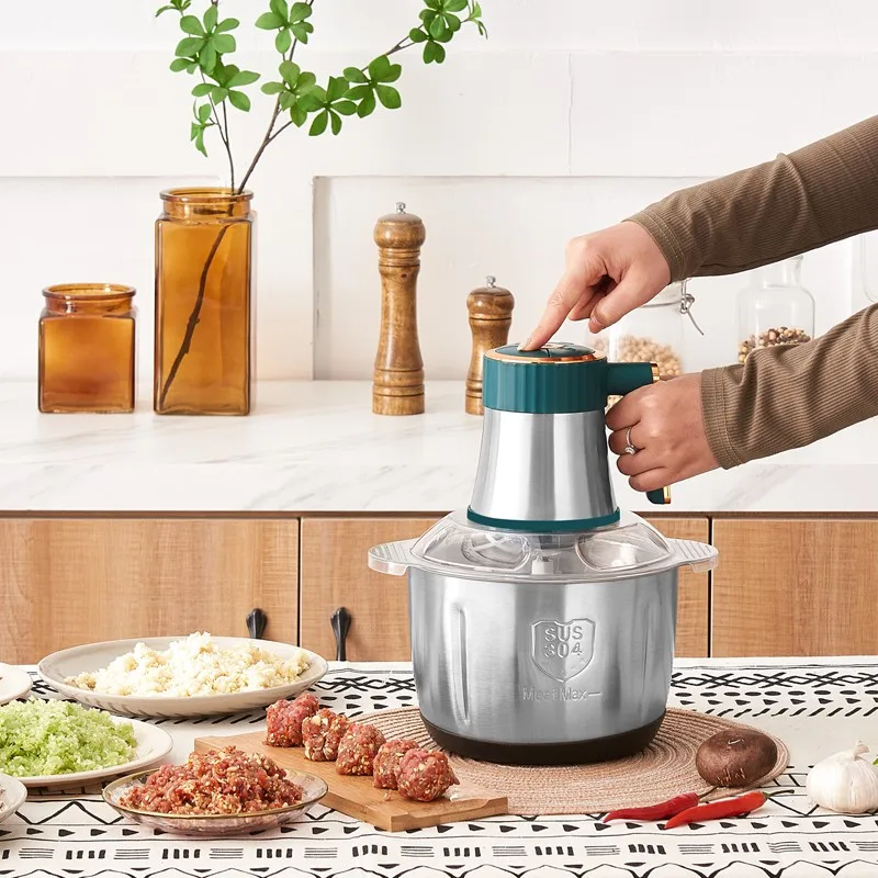 Factory wholesale price household  small meat chopper food stainless steel 4 blade 2l 3l 4l 5l electric meat grinders for sale