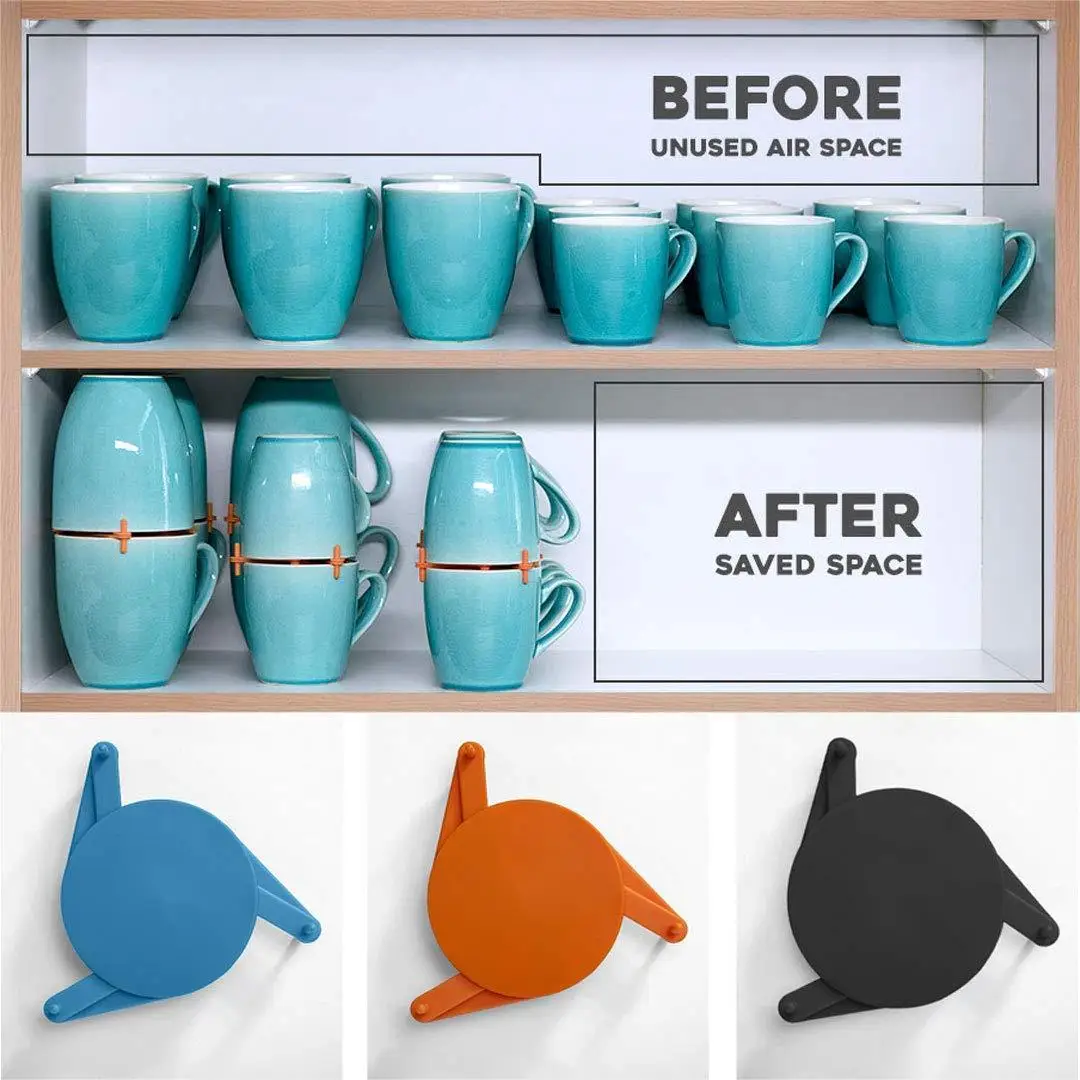 Retractable Adjustable Cup Holder Stackable Mug Organizers Cup Coasters Drinkware Stacker Organizer Coffee Cup Stacker