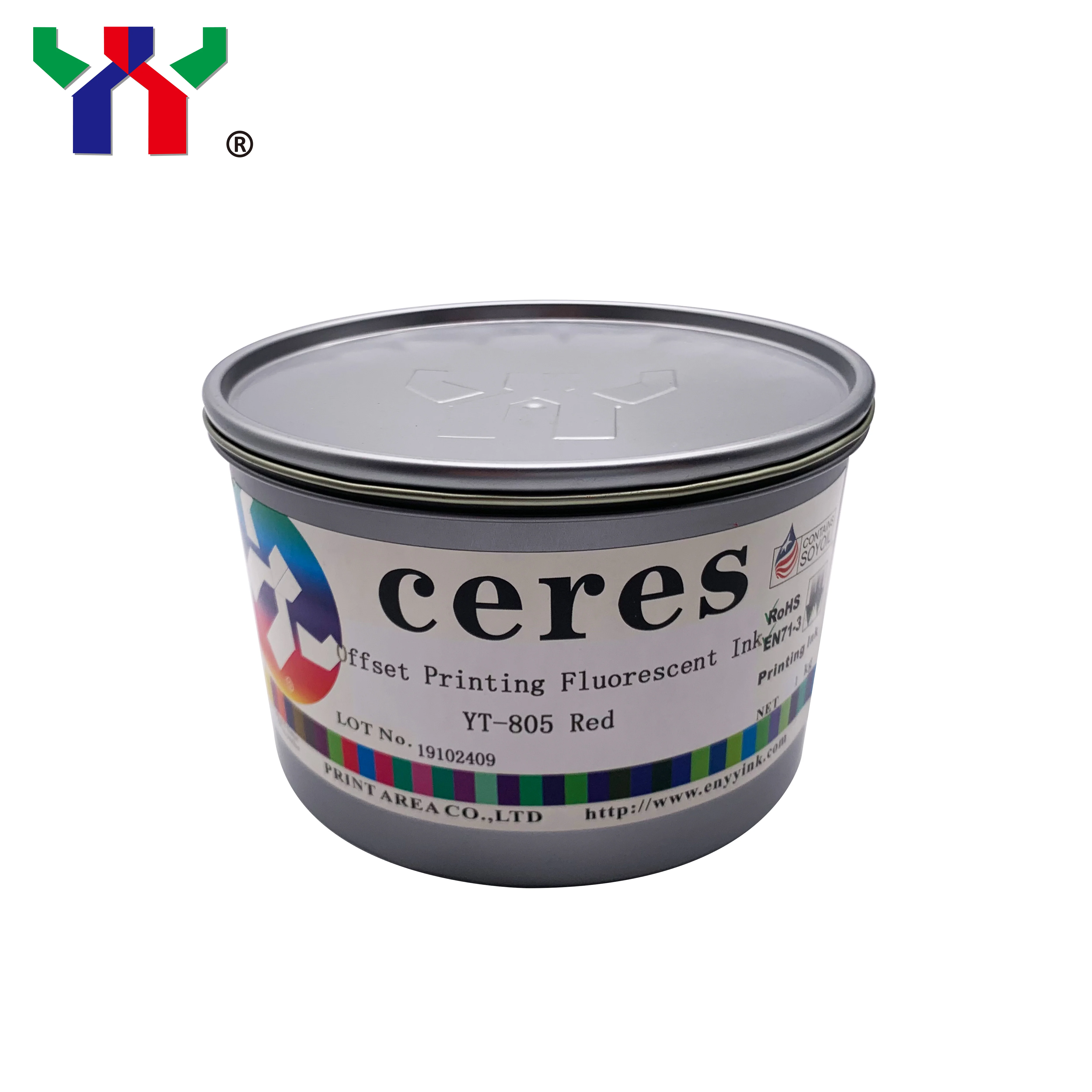 High Quality Ceres Offset Printing Fluorescent Ink,Air Dry -  YT-805 Red,1 kg/can
