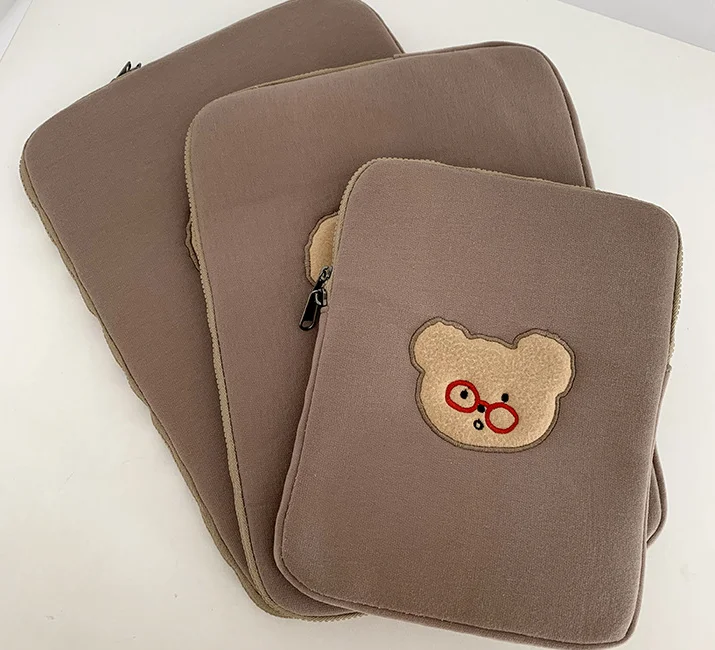 Micani hot sales ins korea style cotton fabric Laptop sleeve Tablet Sleeve Cover pad Storage Pouch for Korea