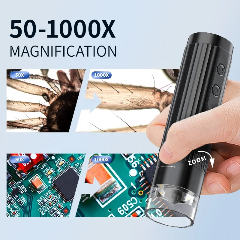 W1-A Wireless Digital Microscope 50X-1000X 1080P Handheld Portable Mini WiFi USB Microscope Camera microscopes