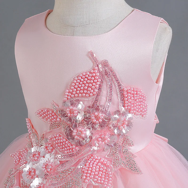 LZH Baby Girls Mesh Tutu Princess Gown Wedding Party Baby 1 Year Birthday Dress Christmas Infant White Christening Dress