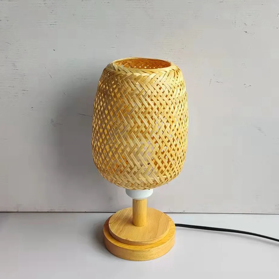 Handmade Natural Woven Lamp Japanese Restaurant Decorative Lighting Wooden Bamboo Chandeliers Creative Rattan Pendant Light