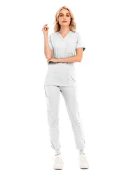 wholesale Plus Size nurse sets Medical suit women polyester rayon spandex scrub tops uniform