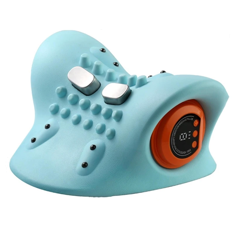 Wholesale Cervical Traction Device Electric Vibration Deep Tissue Pain Relief Hugterra Heated Neck Massager with Eye Mask