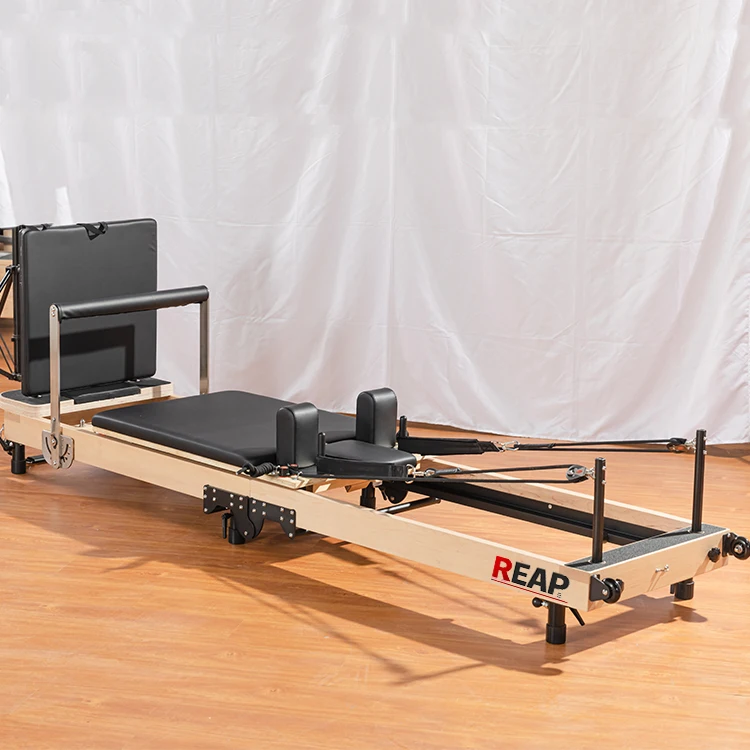 Hot Sale High Quality Commercial Home Use Wood Oak Maple Wooden  Fold Pilates Reformer For Yoga Studio