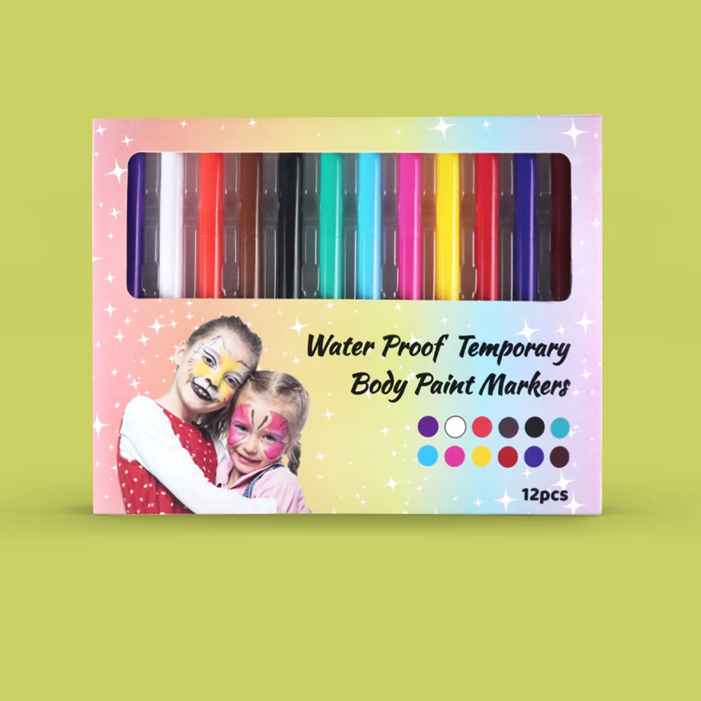 GP Bright color skin safe cosmetic grade Temporary Tattoo Markers for Skin