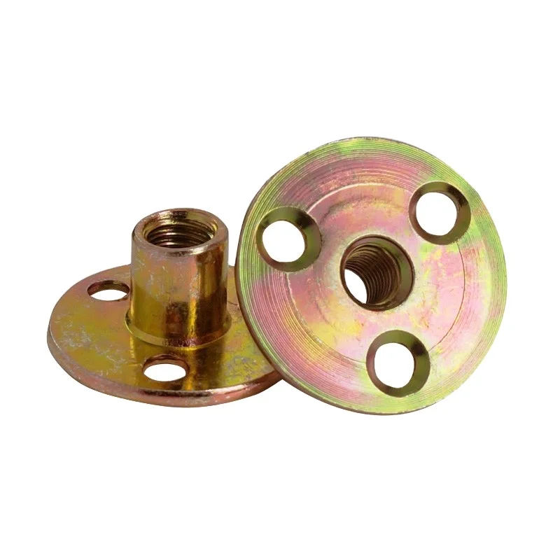OEM customized and standard Iron plate nut metric M6 M8 M10 inch 1/4  5/16  3/8 furniture hardware accessories three-hole nut