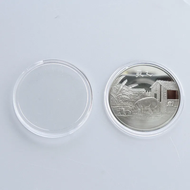 32mm 33mm 35mm Commemorative coins capsule with slightly curved lid