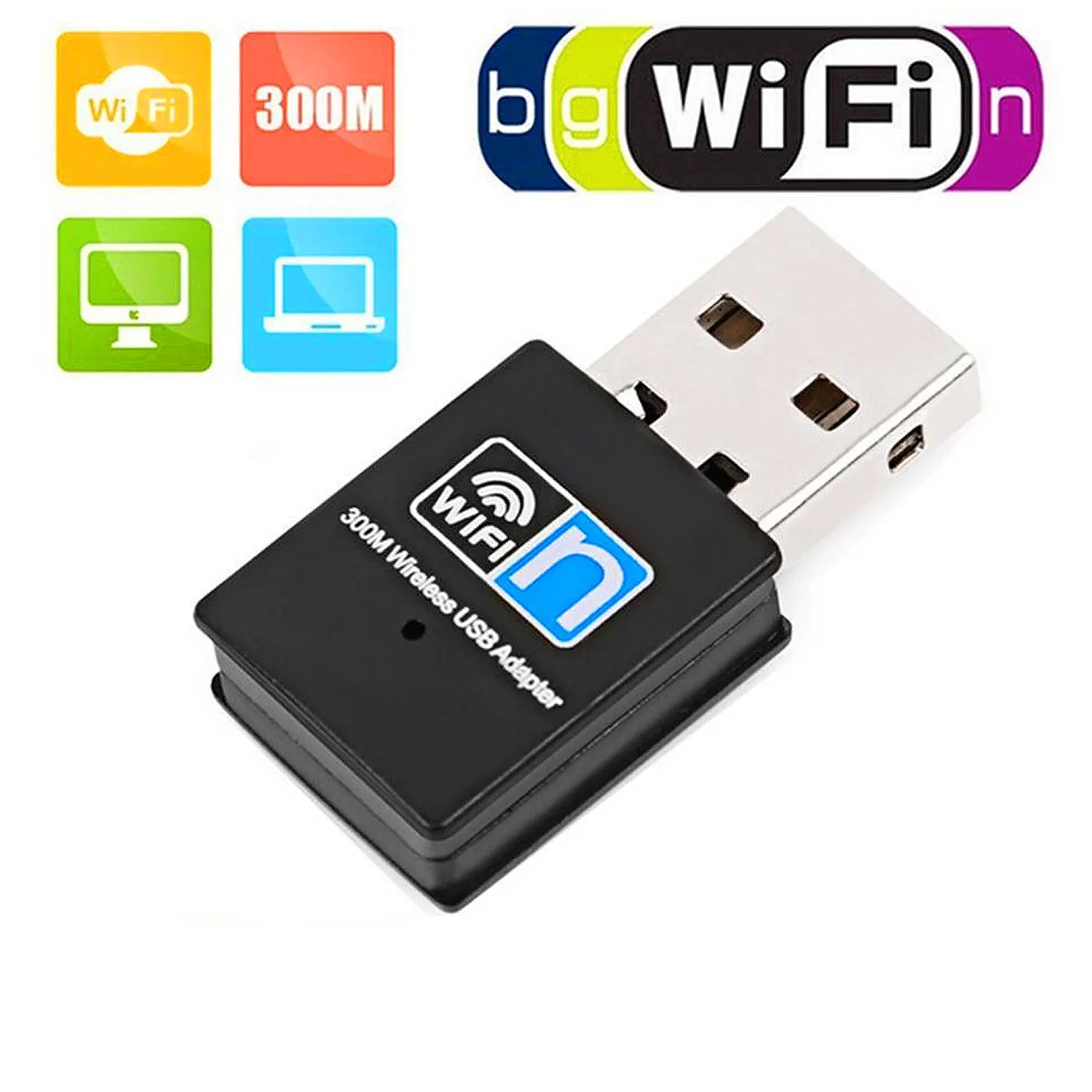 Pixlink 300Mbps WIFI Adapters Wireless Network Card Mini USB WiFi Adapter LAN Wi-Fi Receiver Dongle Antenna 802.11 b/g/n for PC Windows
