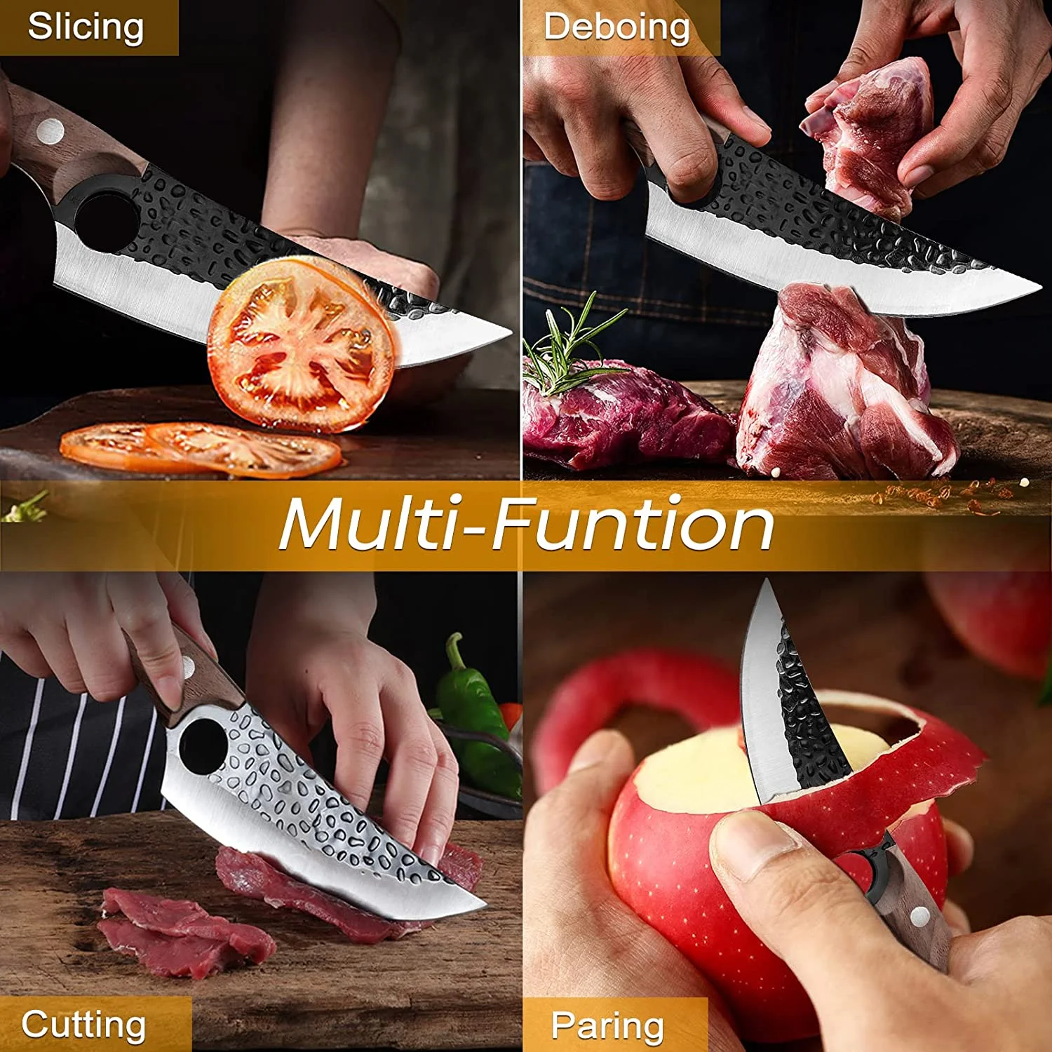 China kitchen knife wood handle professional chef fillet cleaver butcher knife
