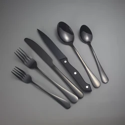 Western Restaurant Wedding Party Silverware Stainless Steel Metal Cutlery With Steak Knife