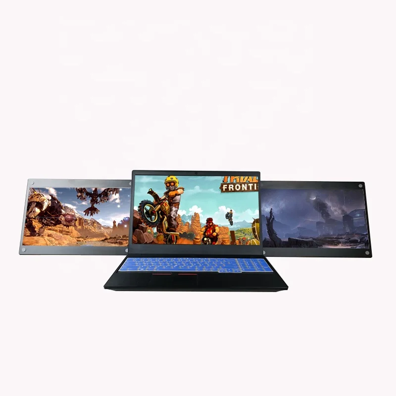 Triple Portable Hidden Sliding Monitor for PC Side by Side Portable Monitor Triple Portable Monitor for Your Laptop