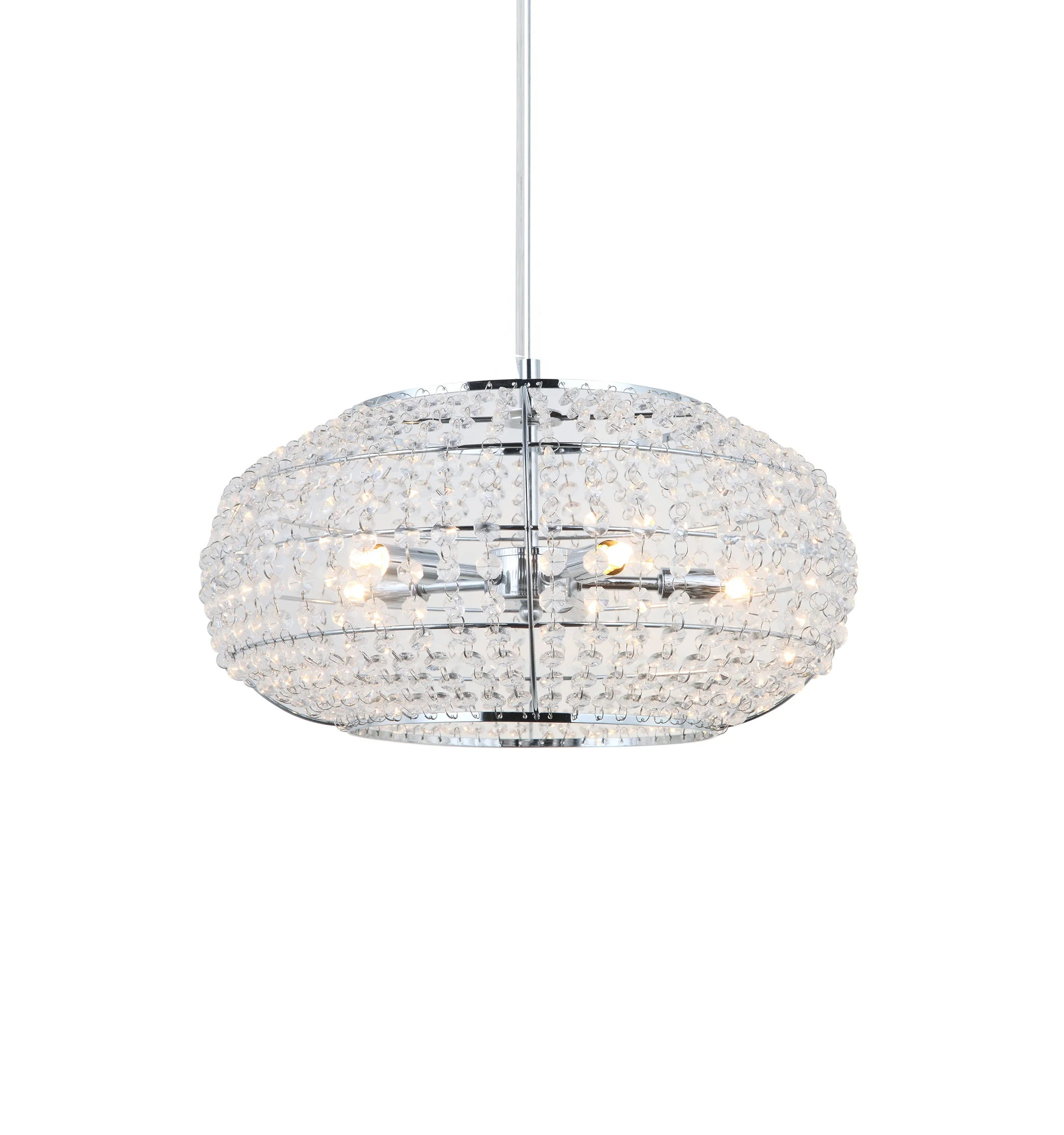 nordic chinese crystal floral globe linear round led pendant chandelier light modern