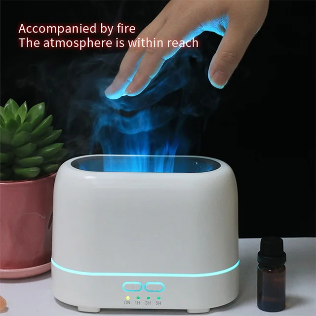 200ml plug in electronic fire blue flame cold air aroma diffuser scent essential oil humidifier home office diffuser flame