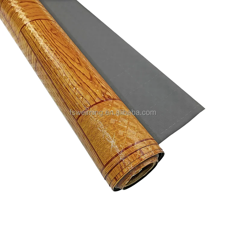 Wood Grain Design PVC Vinyl Flooring Roll With Grey Backing
