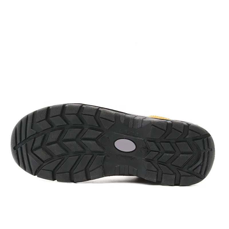 Brown suede leather oil acid resistant anti slip pu outsole steel toe mid plate cheap sport style safety shoes for workers