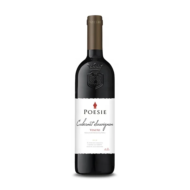 Винный флакон итальянского красного вина Cabernet Sauvignon венито IGT-Poesie-стеклянная бутылка 0,75 л-Цвет: Рубиновый Красный; Запах: фрукты с красными ягодами