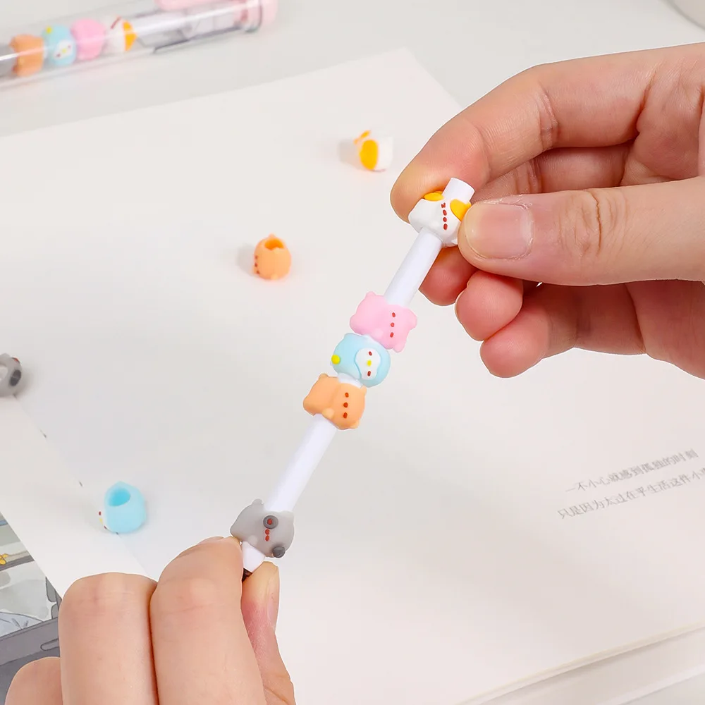 DIY children gel pen rubber Cartoon cute bear dinosaur astronaut Charm string bead kawaii pen for kids gift items