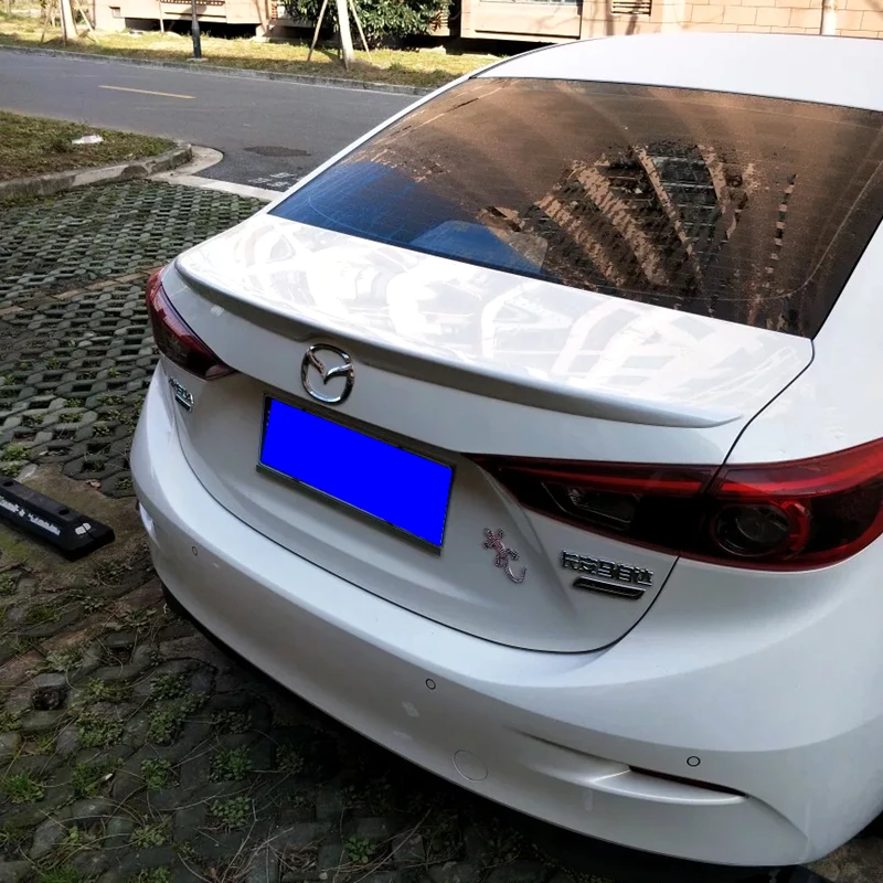 For Mazda 3 Axela 2014 2015 2016 2017 Car Tail Wing ABS Plastic Rear Roof Spoiler Wing Trunk Lip Boot Cover Car Styling