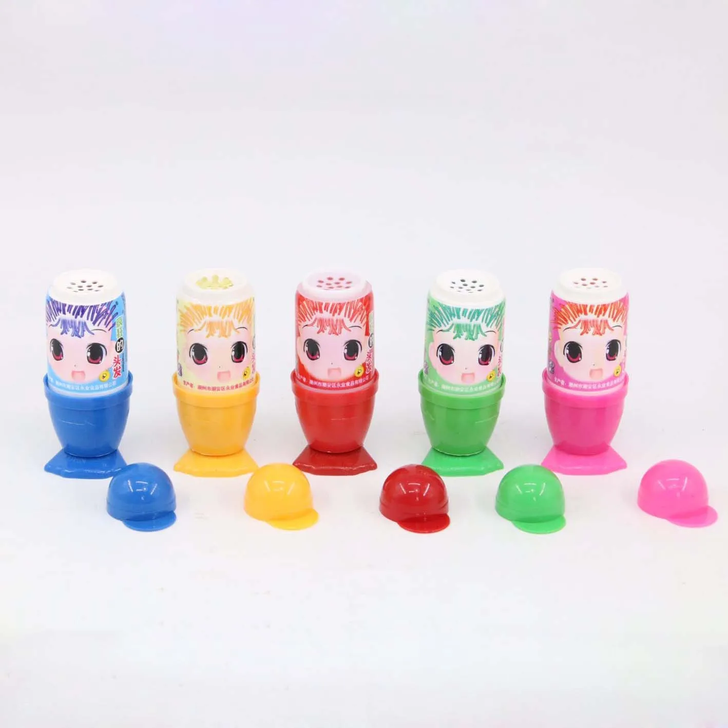 Creative Cartoon Packing Gel Liquid Candy Jelly Multi-flavor Rotatable Crazy Hair Candy Syrup Jam Sweet Sour Fruity Soft Sugar