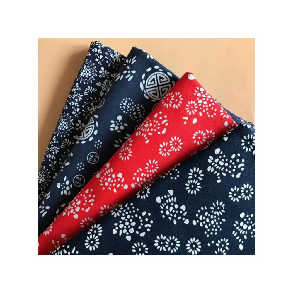 Flower Printed  Linen Fabric Vintage Style Textiles For DIY Curtains, Sofa, Cushion, Pillow