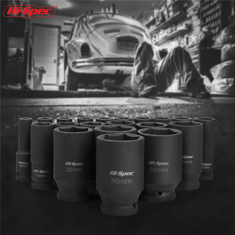 Промышленный Профессиональный Автомобильный Ручной инструмент, набор тяжелых черных больших ударных гнезд 1/2