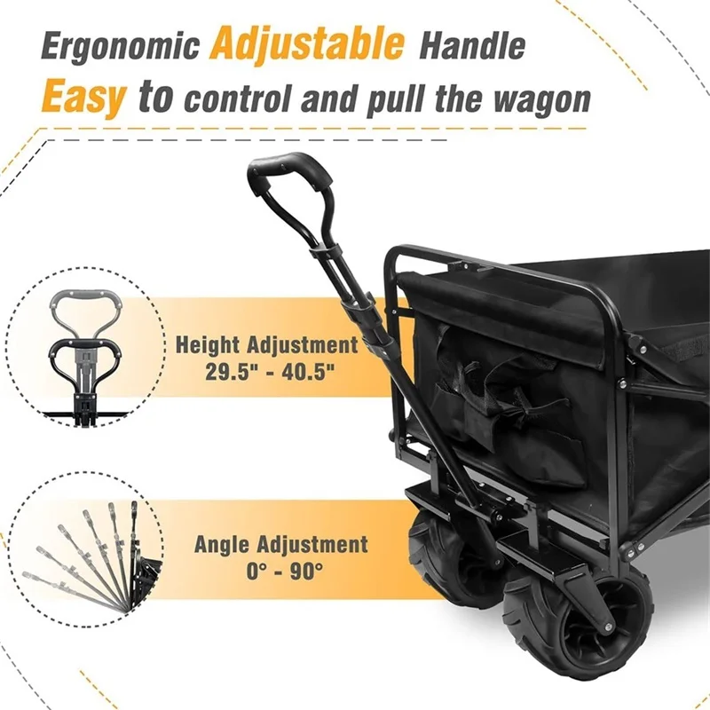 Portable Luggage Outdoor Picnic Beach Camping Wagon Trolley Garden Trail Foldable Collapsible Folding Utility Camping Cart