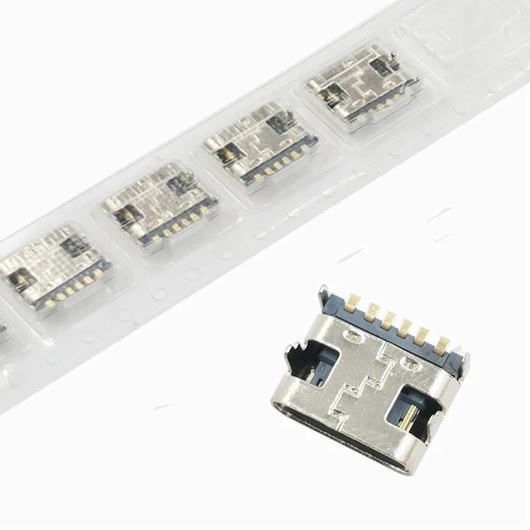 Cellphone Usb Power Connector Jack Usb Type C Micro Female Connector Smt Type 6 Pin