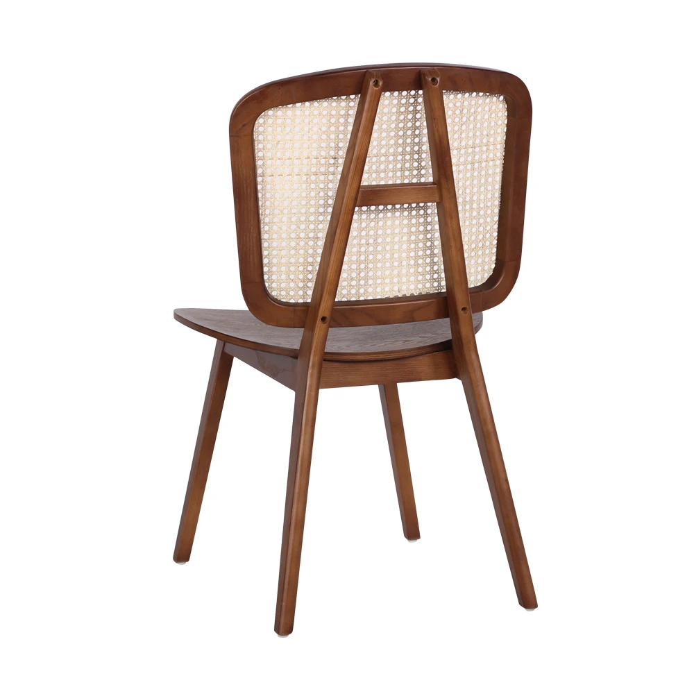 Nordic Ash Solid Wood Restaurant Modern Rattan Dining Chair Cane Wood Cafe Restaurant Furniture Chair