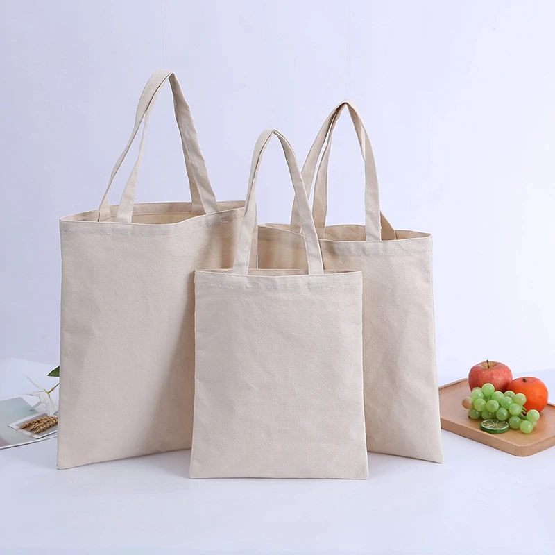 customize plain reusable cotton shopping bag