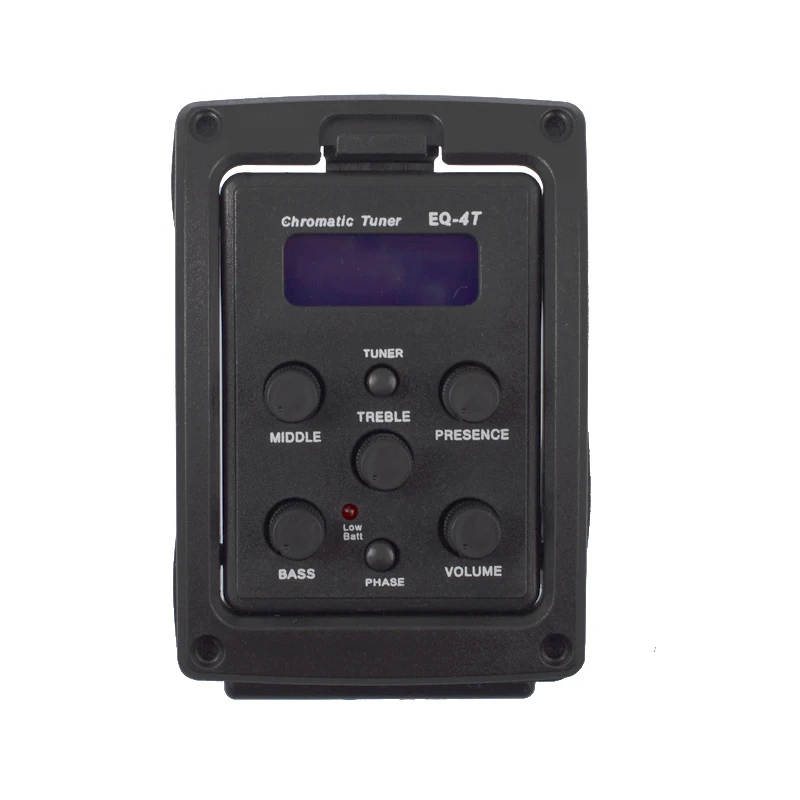 Guitar Equalizer EQ-4T 4 Band Pickup EQ Preamp with Tuner For Acoustic Guitar Black