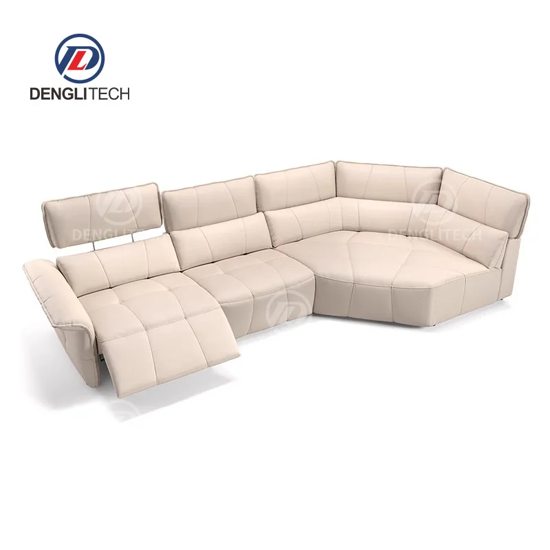 Italian Luxury Royal Sofa Set Furniture Living Room Genuine Leather Chesterfield Sofa 3Seat  Elastic Stretch Corner Sofa Bed